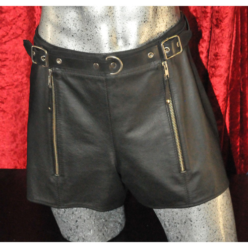 Buckled Leather Shorts